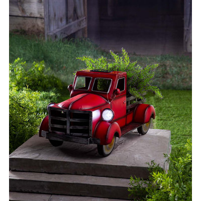 Solar Pickup Truck Garden Accent