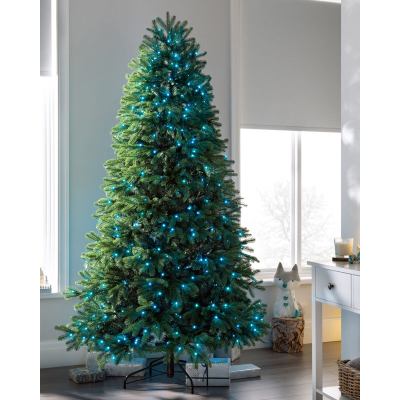Lighted Artificial Pine Christmas Tree, 5.91ft H x 4.08ft W x 4.08ft D