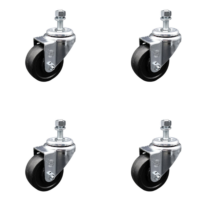 Ensemble de roulettes pivotantes 3 pouces