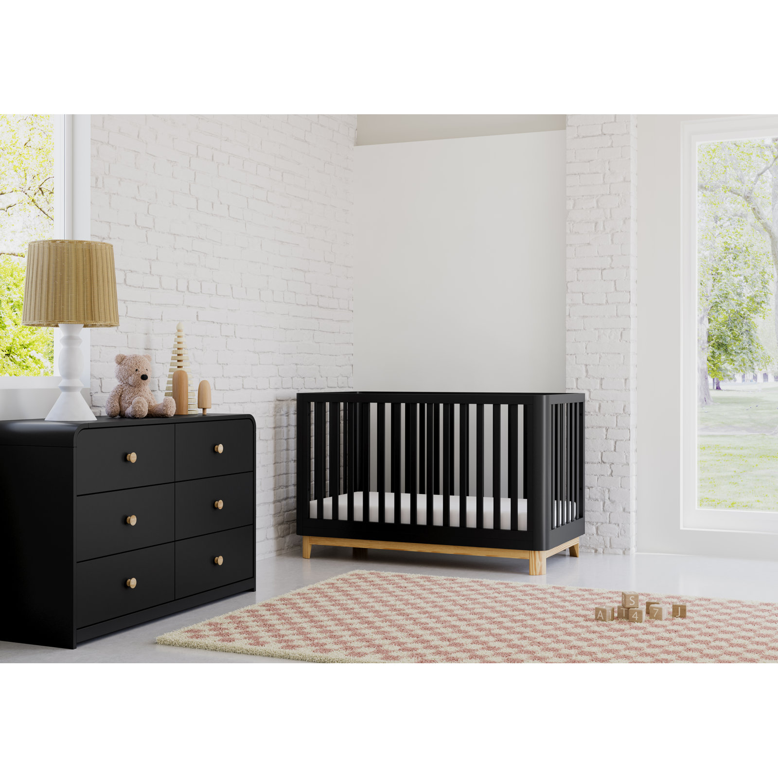 Santos 2-Piece Nursery Furniture Set, Black