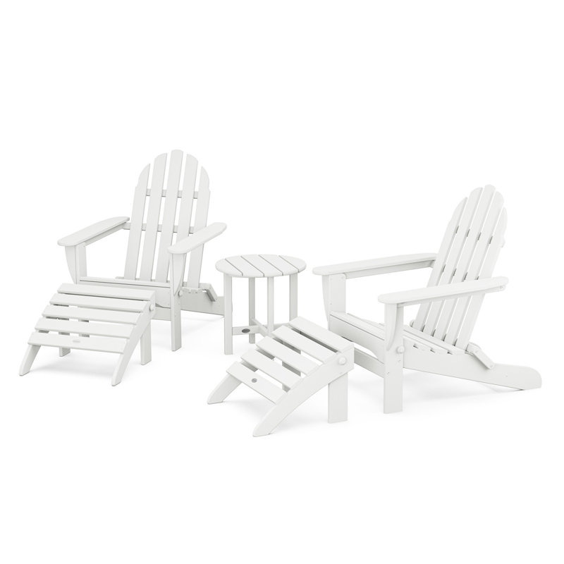 POLYWOOD Classic Adirondack 5-Piece Casual Set, White