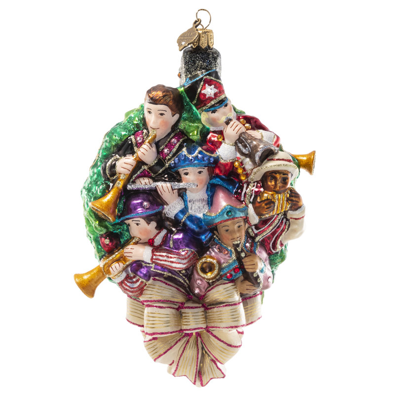 7'' Handmade Glass 12 Days Of Christmas Holiday Shaped Ornament