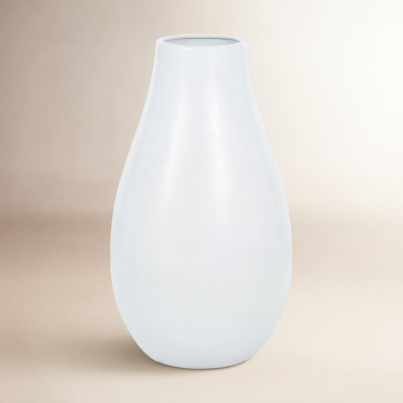 Mable Ceramic Table Vase, 27.5" H x 15.5" L x 15.5"W , White