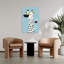 Smiling Giraffe With Wine Contemporary Elegant Minimalist Giraffe Wall Art Print by Andreas Magnusson - Wrapped Canvas Print-2130655857