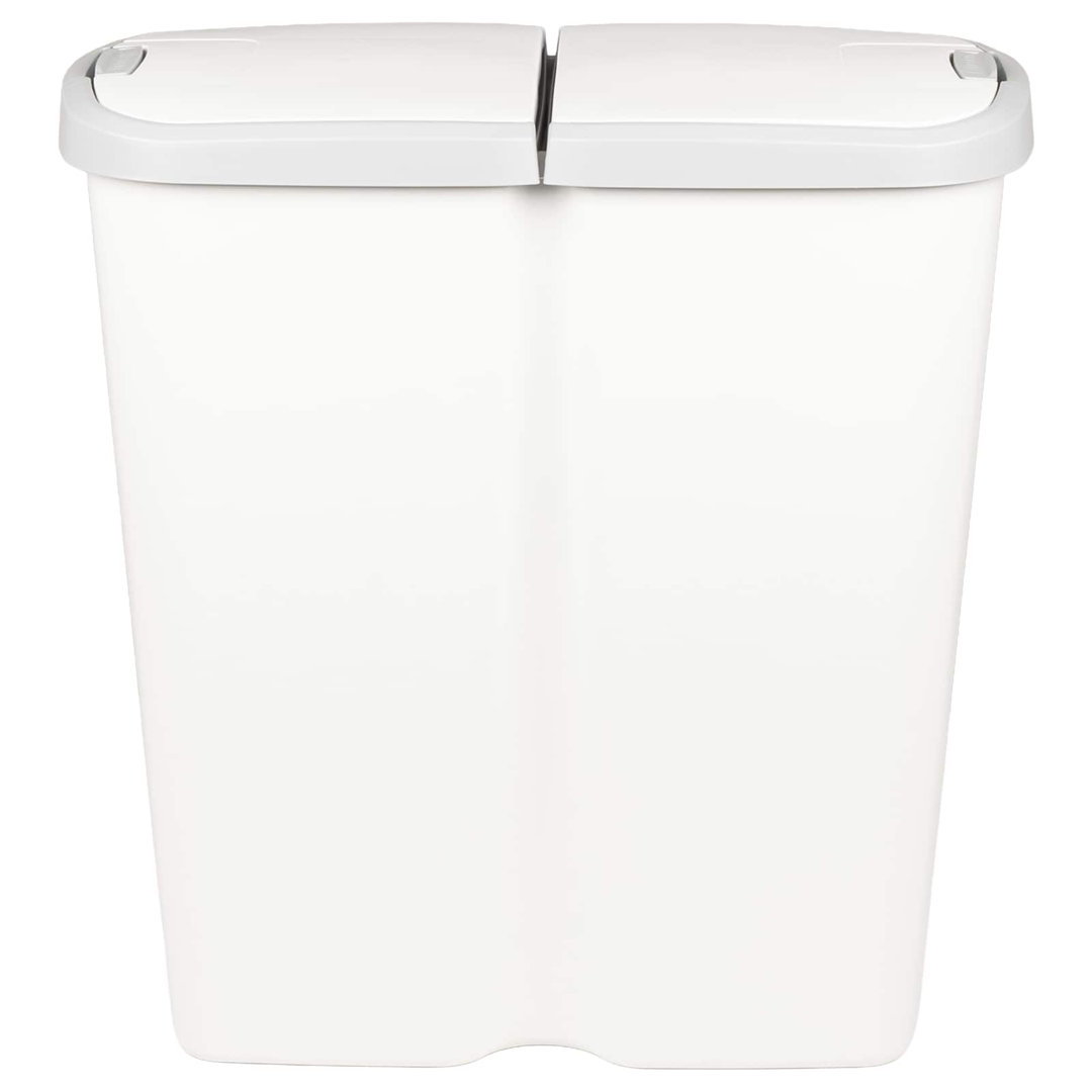 vidaXL Garbage Bin White PP Household Kitchen Indoor Modern Waste Container