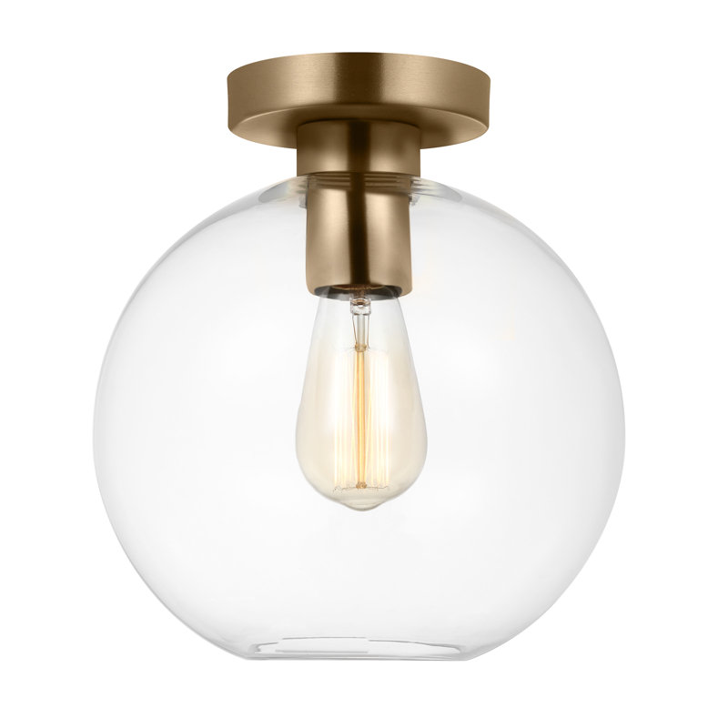 Plafonnier semi-encastré sphérique 1 lumière 10 po Childerley, Laiton