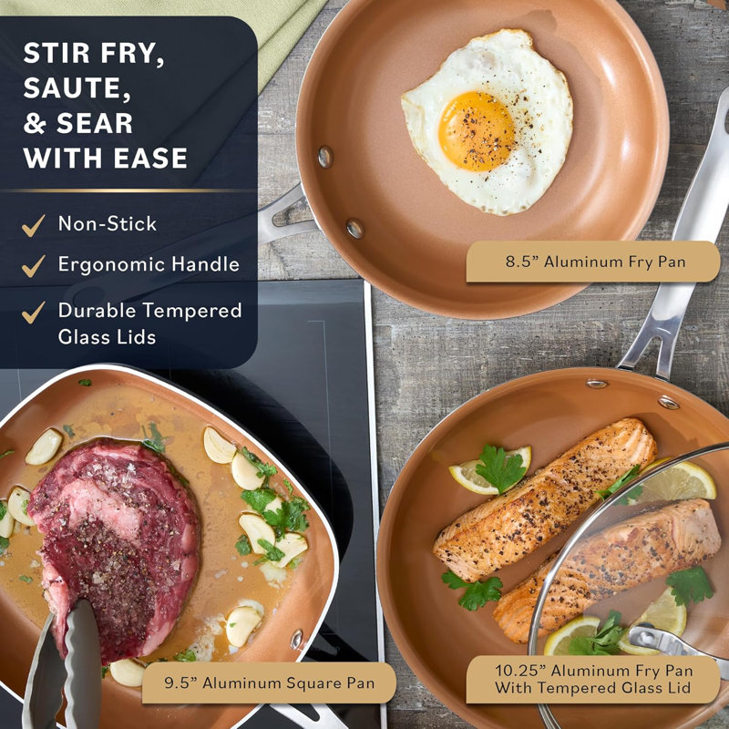 Pots And Pans Set Non Stick - Induction Compatible Kitchen Cookware Sets + Bakeware Sets - Non Stick, PFOA Free, Oven Safe Pot And Pan Set Nonstick (20 Pcs )