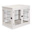 Table de chenil pour chiot, deux côtés verrouillables, décorative mignonne pour cage de chien d'intérieur, petit blanc pur avec 2 chiots,