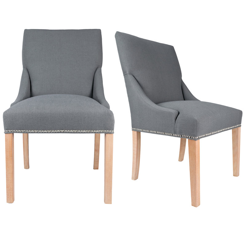 Anaisia 19'' H Upholstered Parsons Chair, White, Charcoal