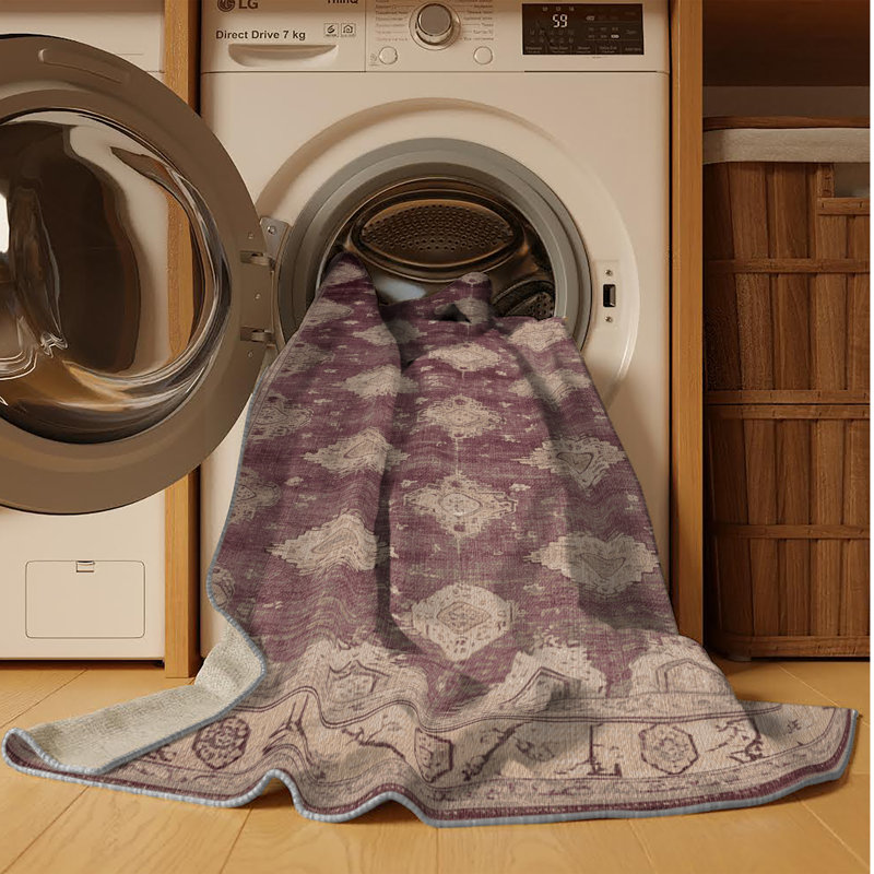 Tapis gris lavable à la machine, Rectangle 3 pi x 5 pi