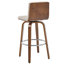 Tabouret pivotant rembourré Bomia avec structure en bois massif et dossier en similicuir en L-221022961-145104832