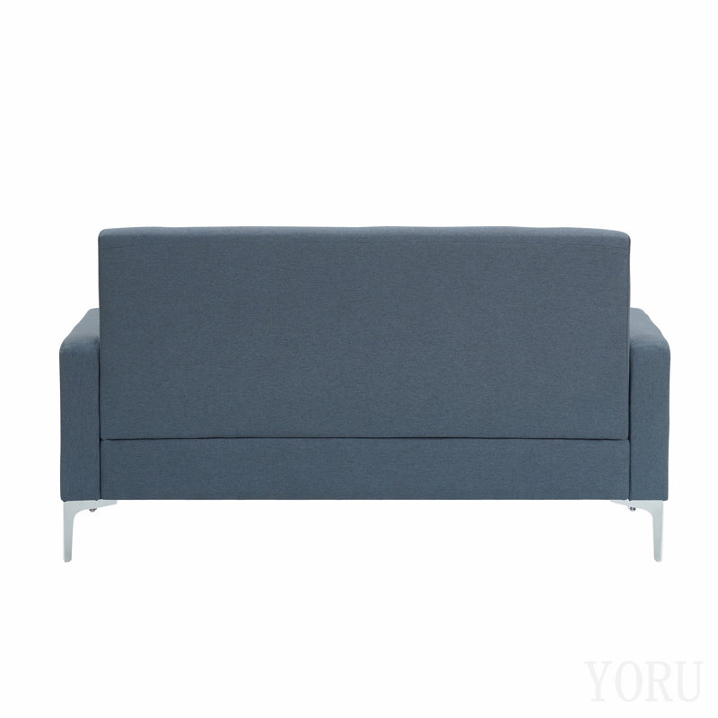 Canapé double de 57 pouces avec rangement, canapé pratique pour le salon, bureau à domicile, gris