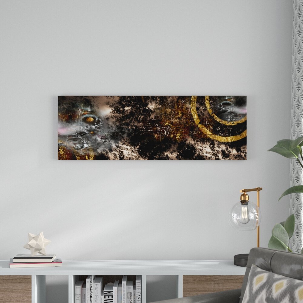 Golden Galaxy Kunstdruck auf Leinwand