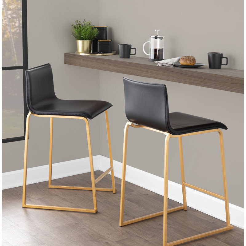 Tabourets de comptoir rembourrés Middlebrook 26 po, Doré, Noir, Tabouret de comptoir (siège d'une hauteur de 26 p