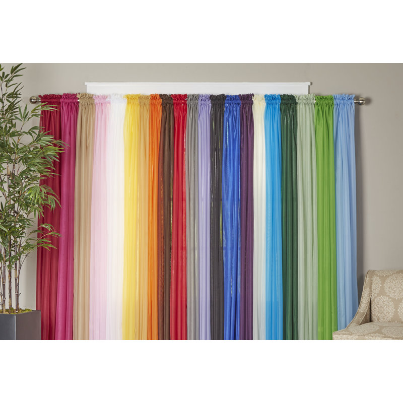 Sheer Sliding Panel Pair, 60" L x 84" L, rouge