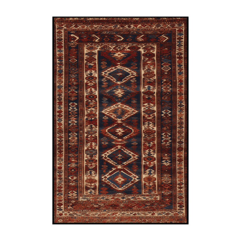 Machine Washable Turkish Black Area Rug, Rectangle 8' x 12'