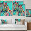 Pop Art turquoise et tigre rose - décoration murale moderne en toile-1317480498-1317480501