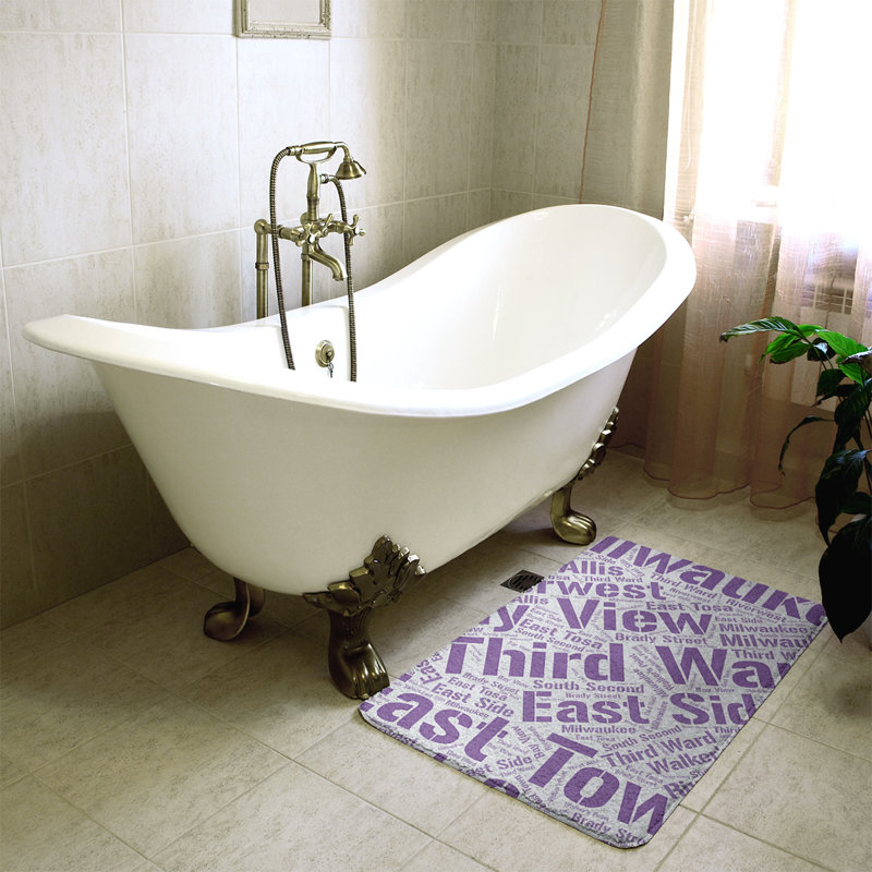 Milwaukee Memory Foam Non-Slip Bath Rug, Medium, Purple