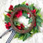 Couronne de géranium rouge, décoration de couronne de fleurs, guirlandes décoratives, décoration murale porte de printemps, 40 cm / 15,74 po, boîte
