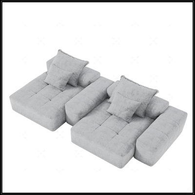 Modern Oversized Modular Sectional Sofa With 2 Chaise Lounge And 2 Armrest