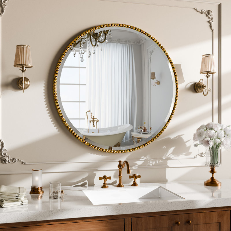 Miroir décoratif rond, Doré, 36 po x 36 po