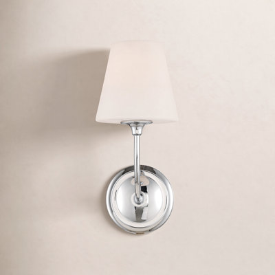 Lane Single Light Glass Dimmable Armed Sconce