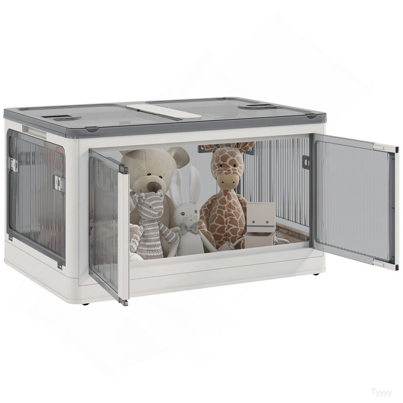 Bacs de rangement empilables avec roulettes, HOMcom, White