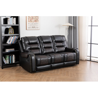 Ilyia Vegan Leather Livingroom Reclining Sofa