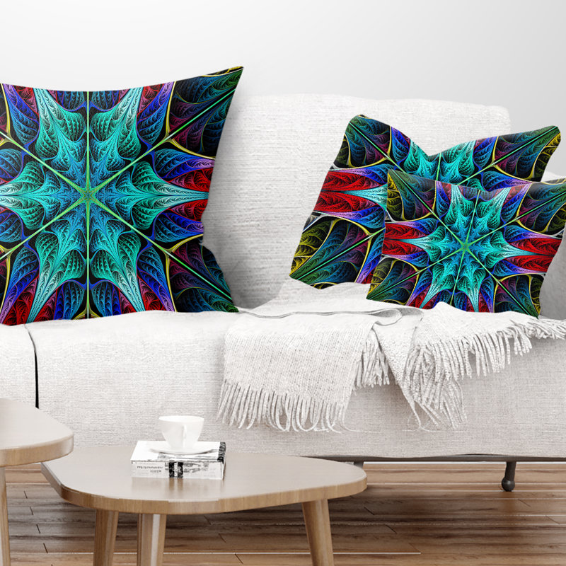 Coussin lombaire à couches florales lumineuses Abstract