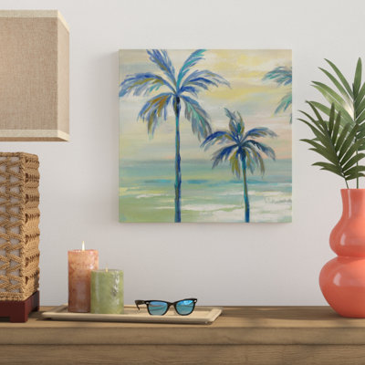 «Marine Layer Palms I», reproduction de peinture acrylique sur toile
