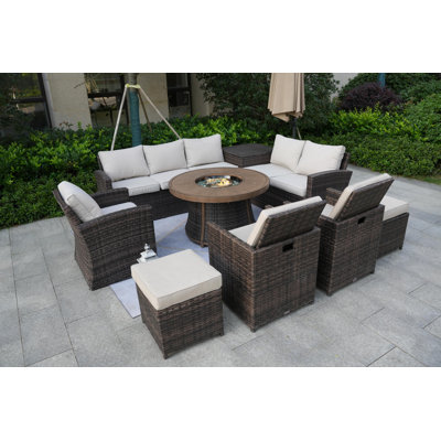 Areefa 10 - Person Patio Conversation Set with Cushions