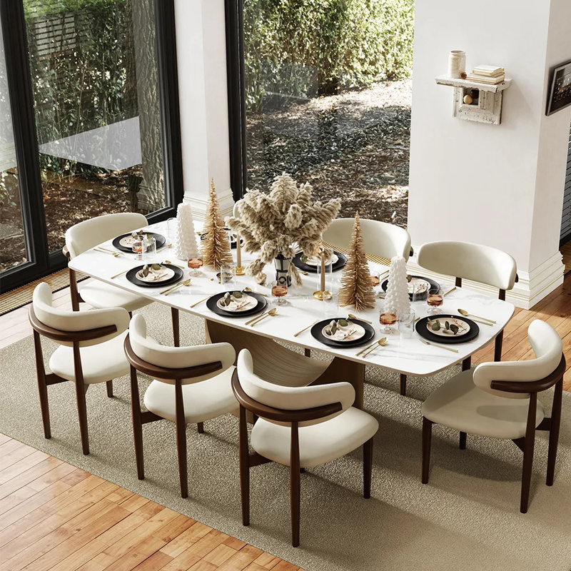 Table de salle à manger , Blanc lustré, L 93,70 po x l 42,71 po