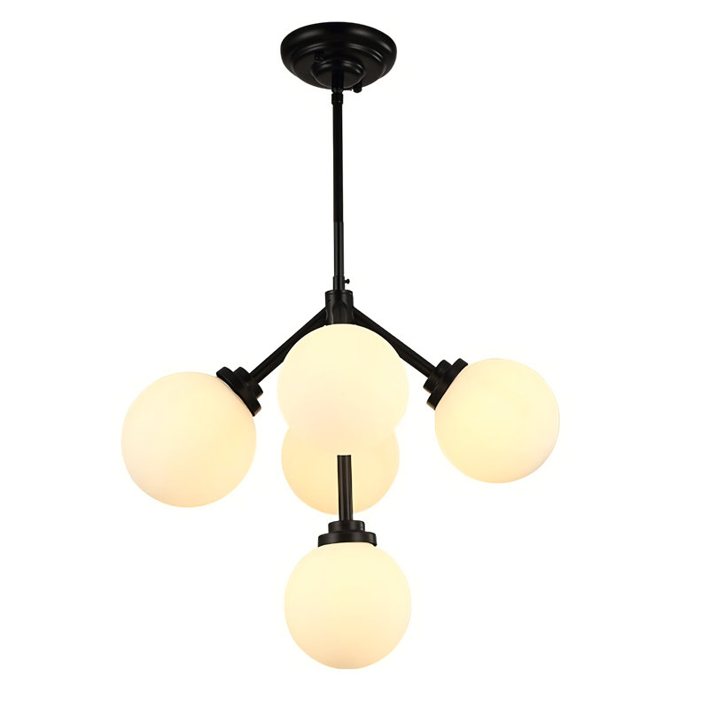 Luminaire suspendu géométrique 5 lumières grappe Rubinstein