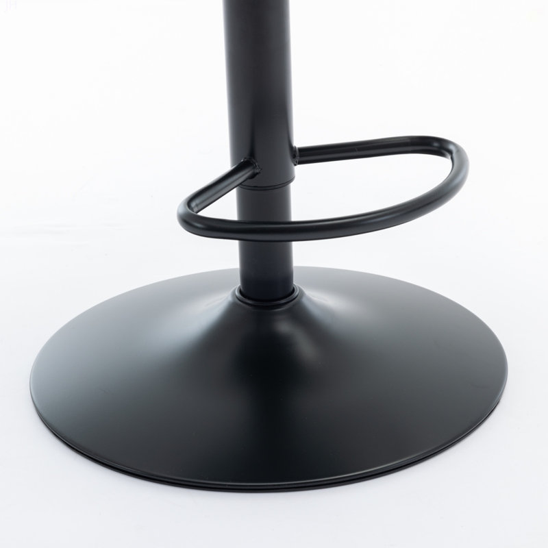 Tabouret pivotant en velours avec siège réglable, Noir, Vert