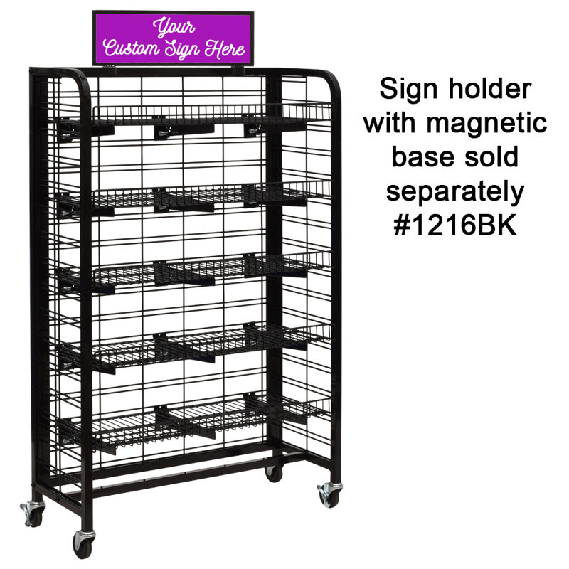 36" W X 52" H - Mobile 5-Shelf Adjustable Retail Display Rack
