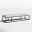 Banc rembourré en cuir véritable Roux-1867274303