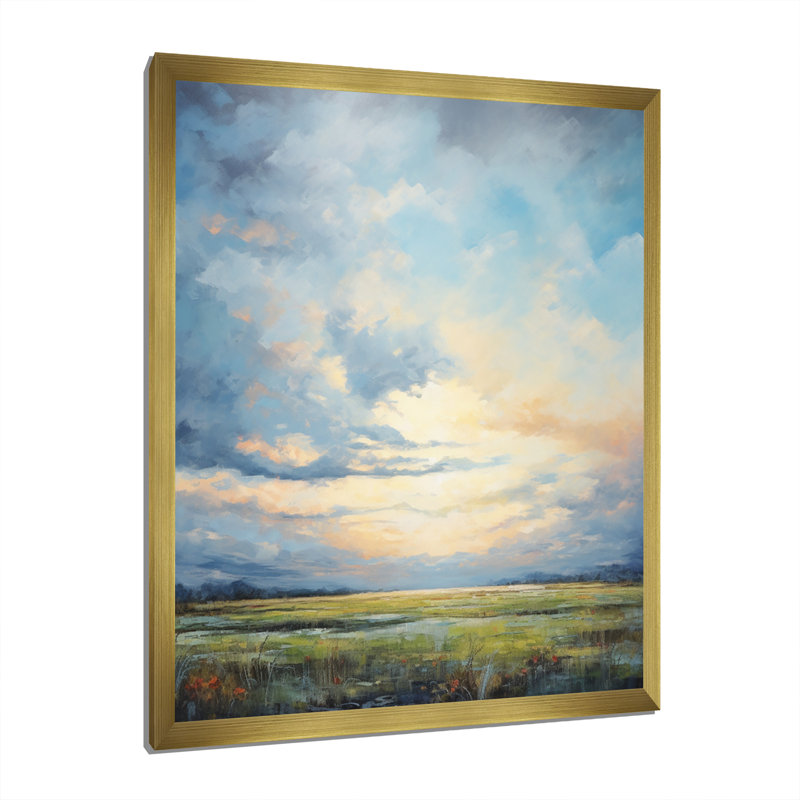 «Alshat Meadow Bold Horizon III», art mural sur toile Meadow, Cadre doré simple, H 20 po x l 12 po x P 1 po