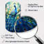 Horloge murale en métal bleu sarcelle symboliste - paon-105567648