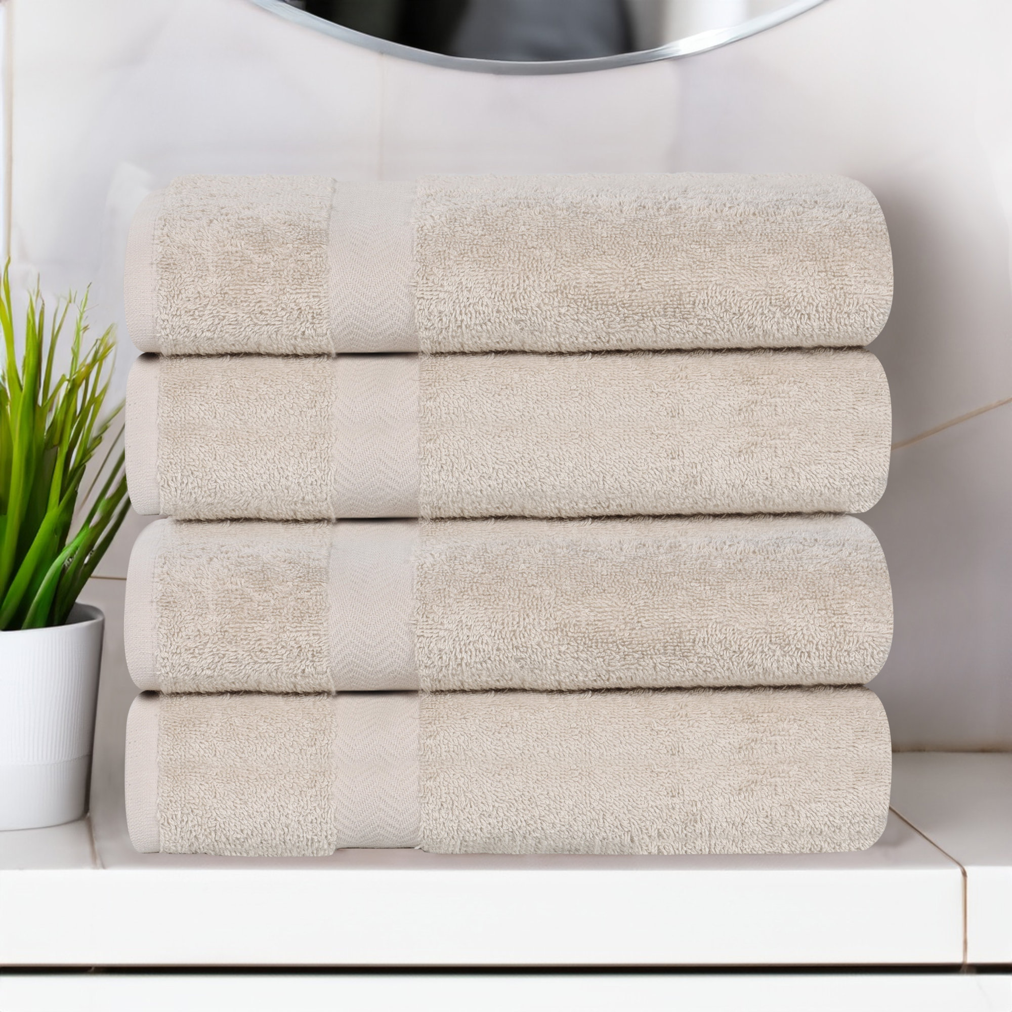 Franklin Cotton Lightweight Quick-Drying Bath Towel, Stone