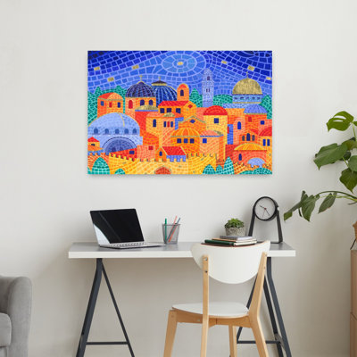Jerusalem Mosaic Abstract Contemporary Architecture City Wall Art