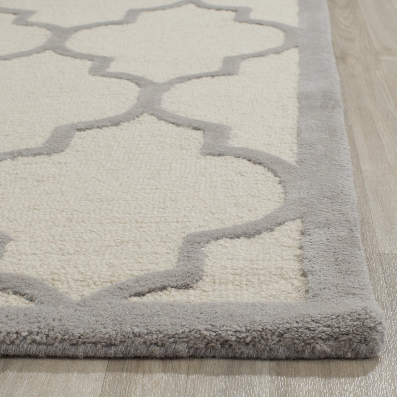 Rotteck Geometric Wool Hand Woven Area Rug, Rectangle 61 x 91 cm
