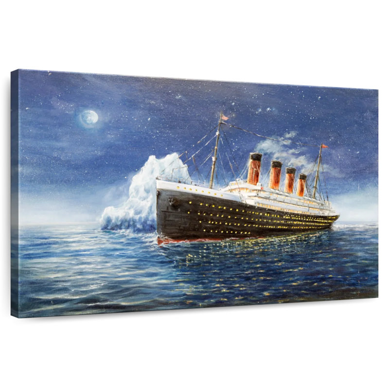 Aletra Titanic Sailing At Night, 34" H x 51" W
