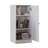 100% Solid Wood 3-Shelf Bookcase with Solid Door and Adjustable Shelves-1987963324