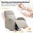 Delba 37"W Power Swivel Glider Nursery Recliner with USB & Type-C Port,Round Armrest and Double Pockets-1700747539