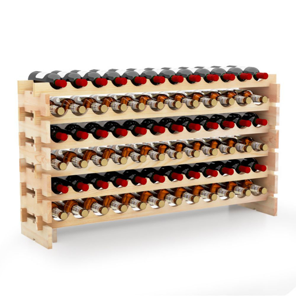 Loon Peak® Wooden Bottle Rack Wine Holder 72 For Bottles | Wayfair