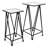 Aeriva Set of 2 Square Metal Modern Tables | Mirror Top | - Black-781659803