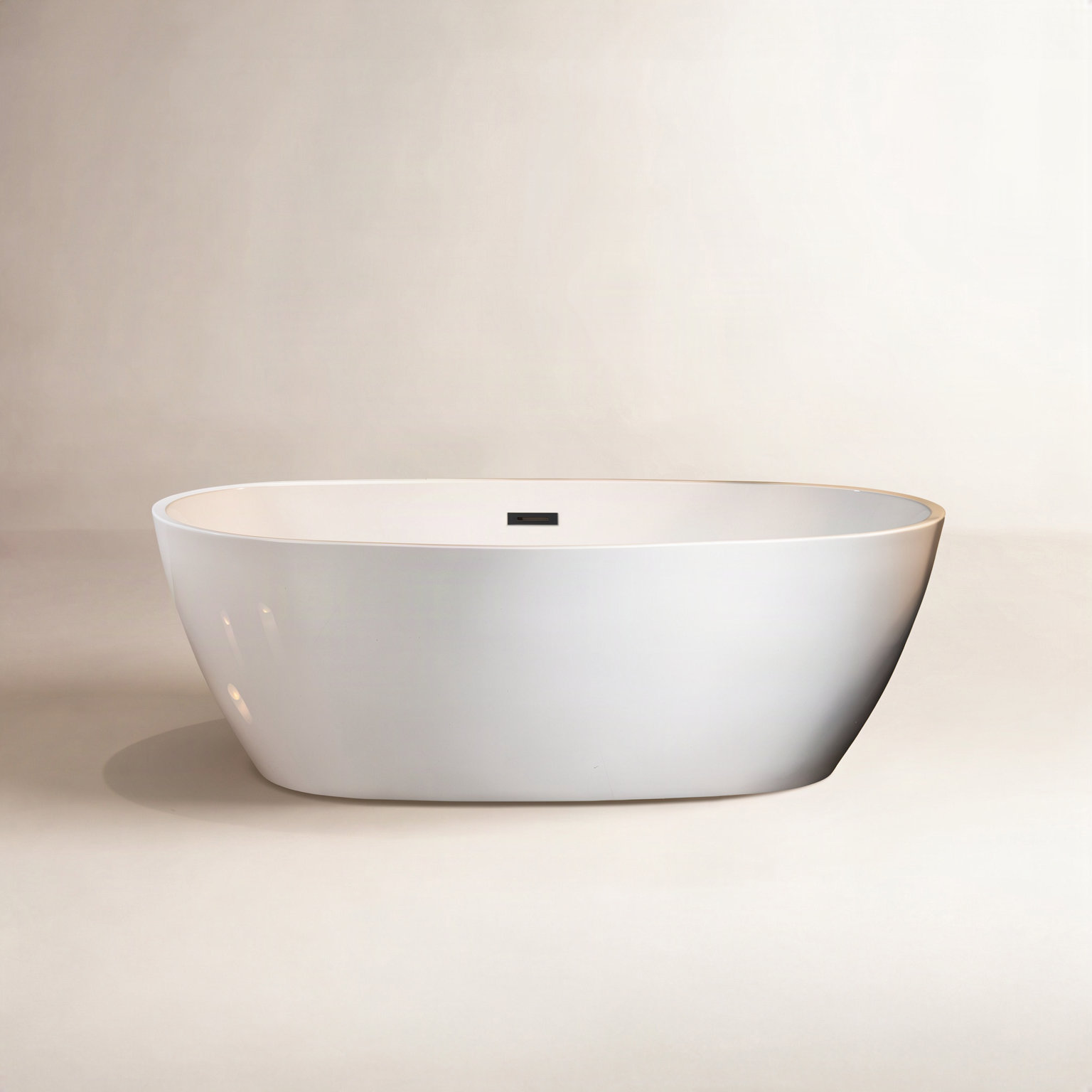 Ember 55" Double Ended Soaking Bathtub, White/Matte Black