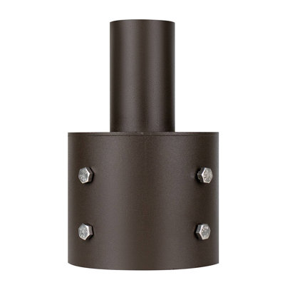 Adaptateur Ténon pour poteau de lumière, réducteur de poteau rond de 6 po à 2-3 / 8 po, supports de fixation en acier bronze pour éclairage extérieur de stationnement à DEL