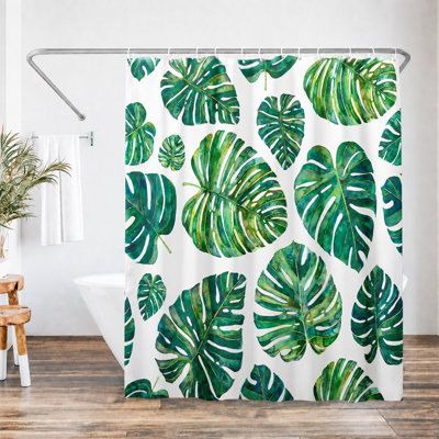 Botanical Shower Curtain Tropical Leaves by Elena O'Neill