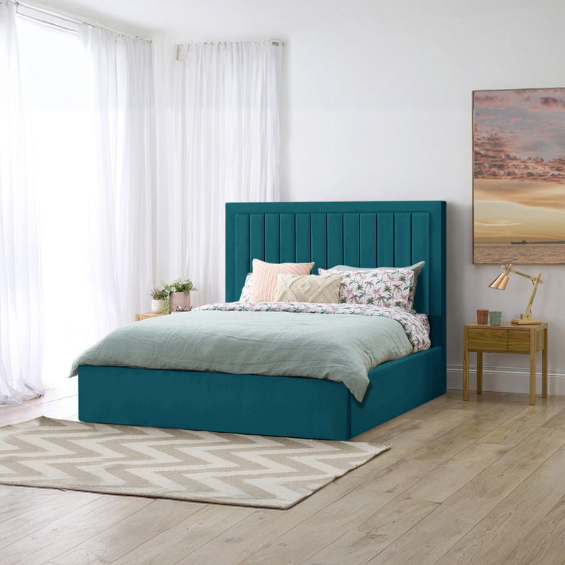 Madry Upholstered Ottoman Storage Bed, Mallard, Double (4'6)